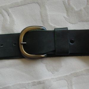 Forest Green Leather Belt with Brass Buckel 36"